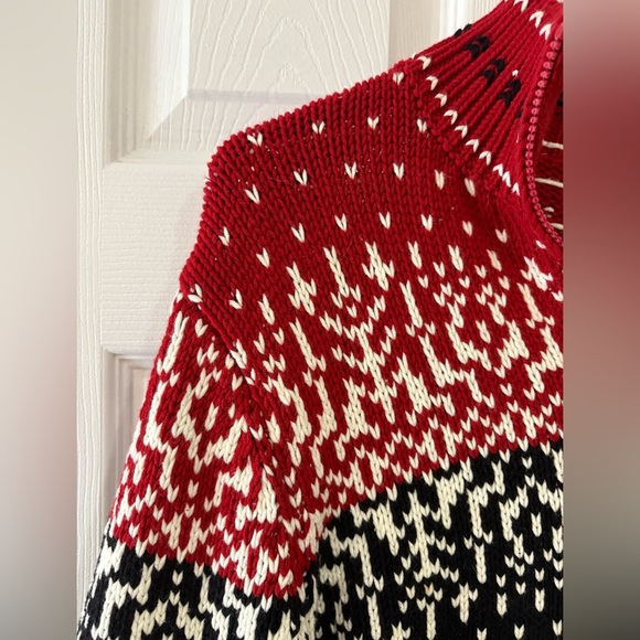 Ralph Lauren style Cold water Creek red knit sweater size Small - Picture 3 of 9